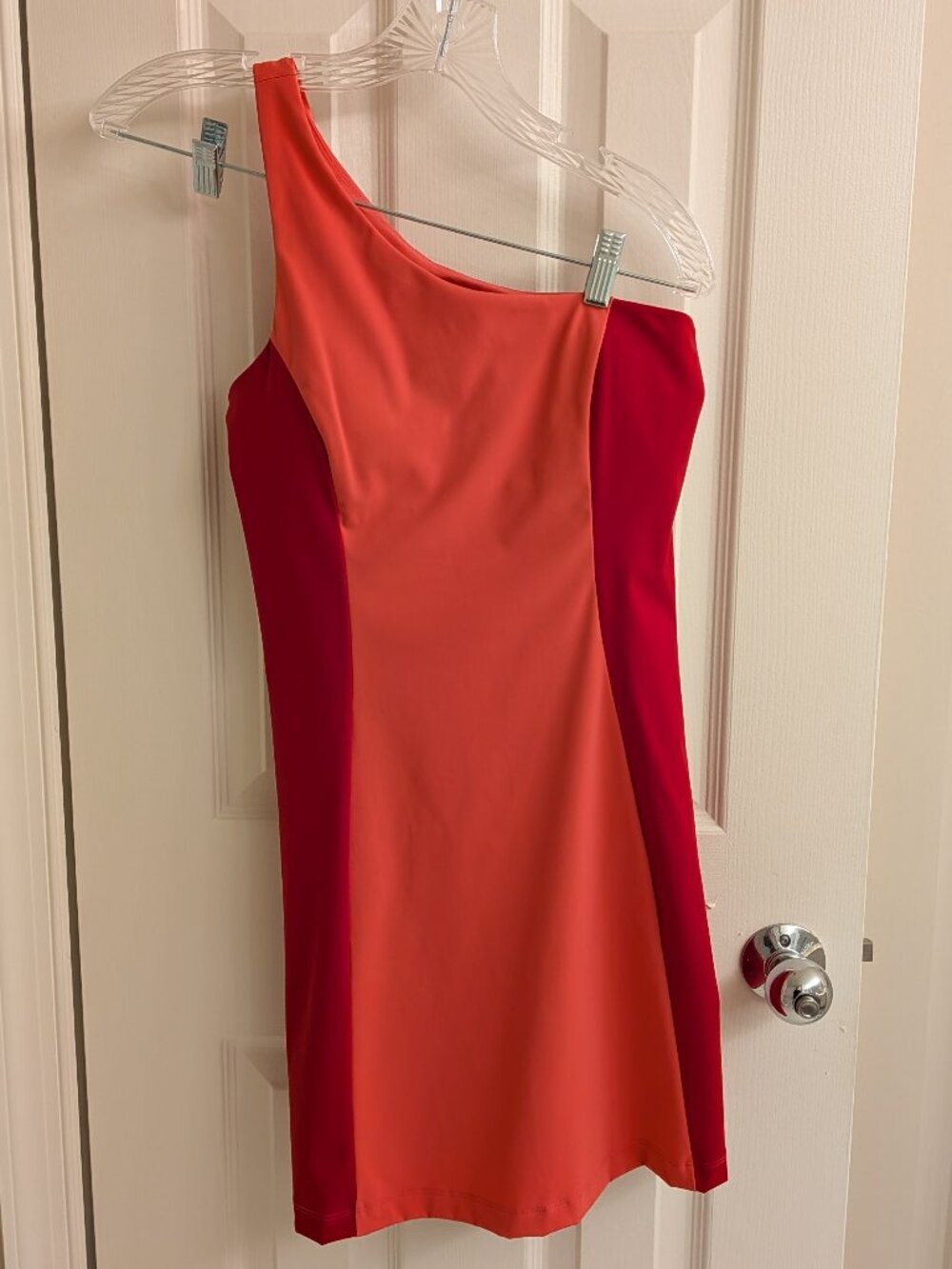 Outdoor Voices One Shoulder Exercise Dress Pink/Red Women's Size S